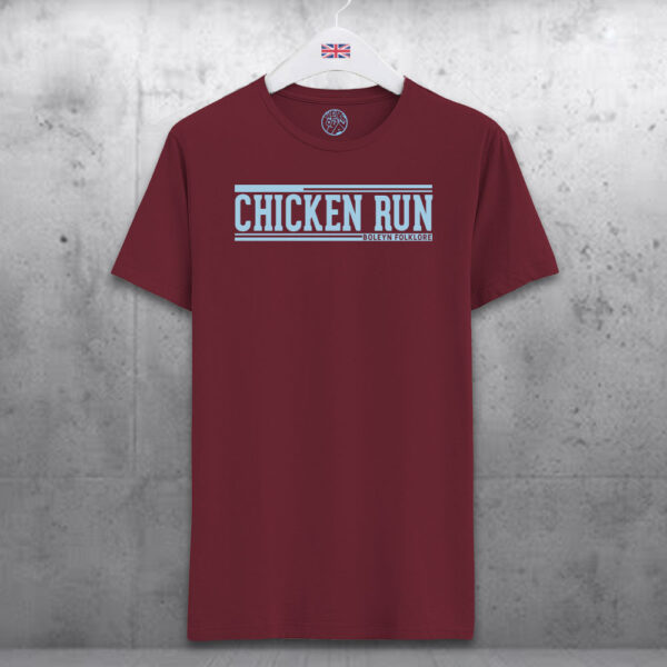Chicken-Run-Burgundy-T-shirt